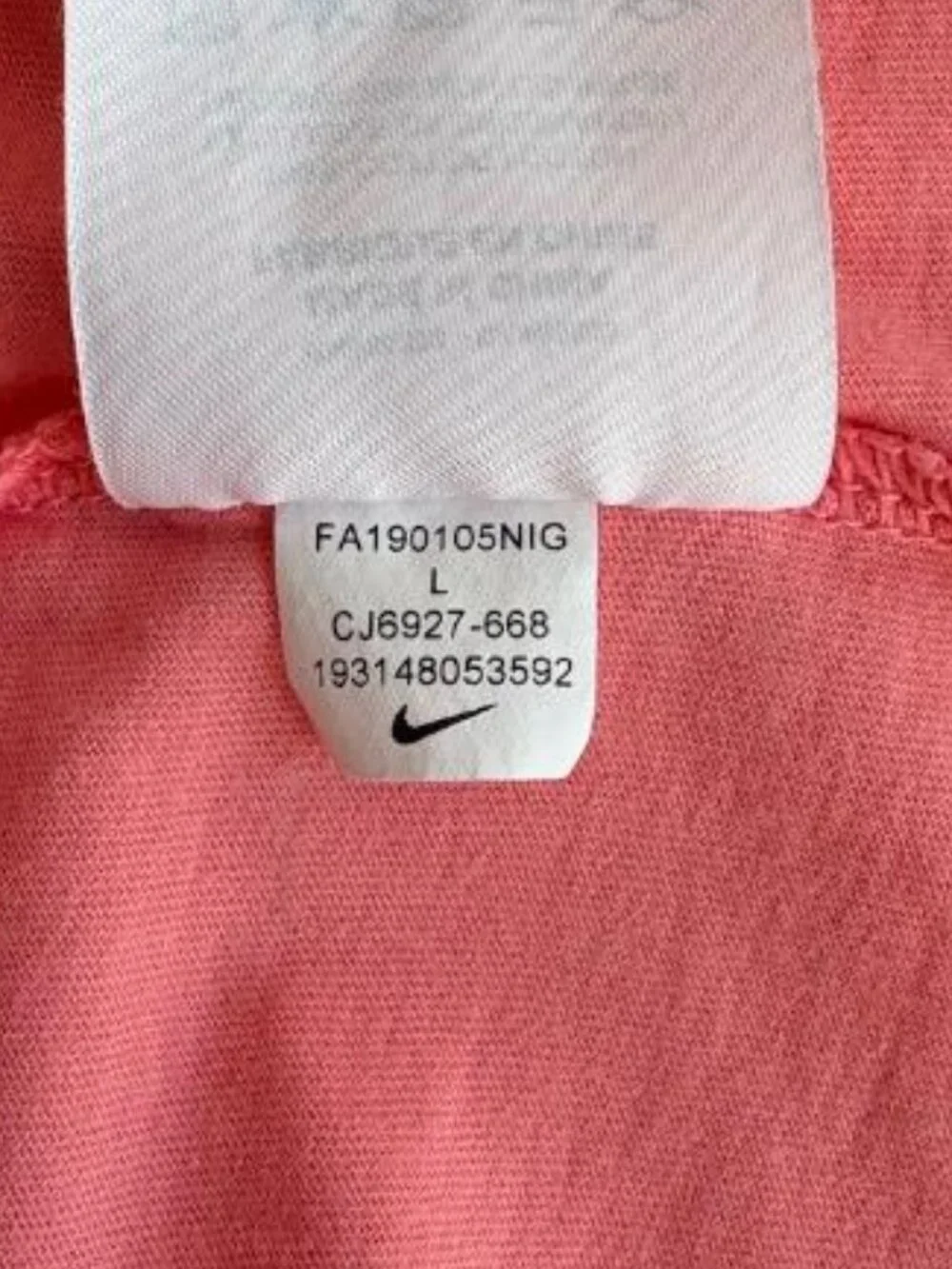 Nike Futura Logo Print Cotton Coral Pink Dress